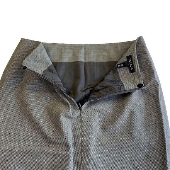 Escada Skirt Women’s EU 32 US 0 Black Wool Houndstooth Pencil Preppy Ladies - Picture 4 of 13